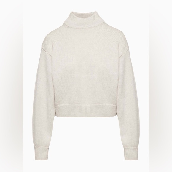 Turtleneck Cropped Merino Wool Sweater - Picture 7 of 11